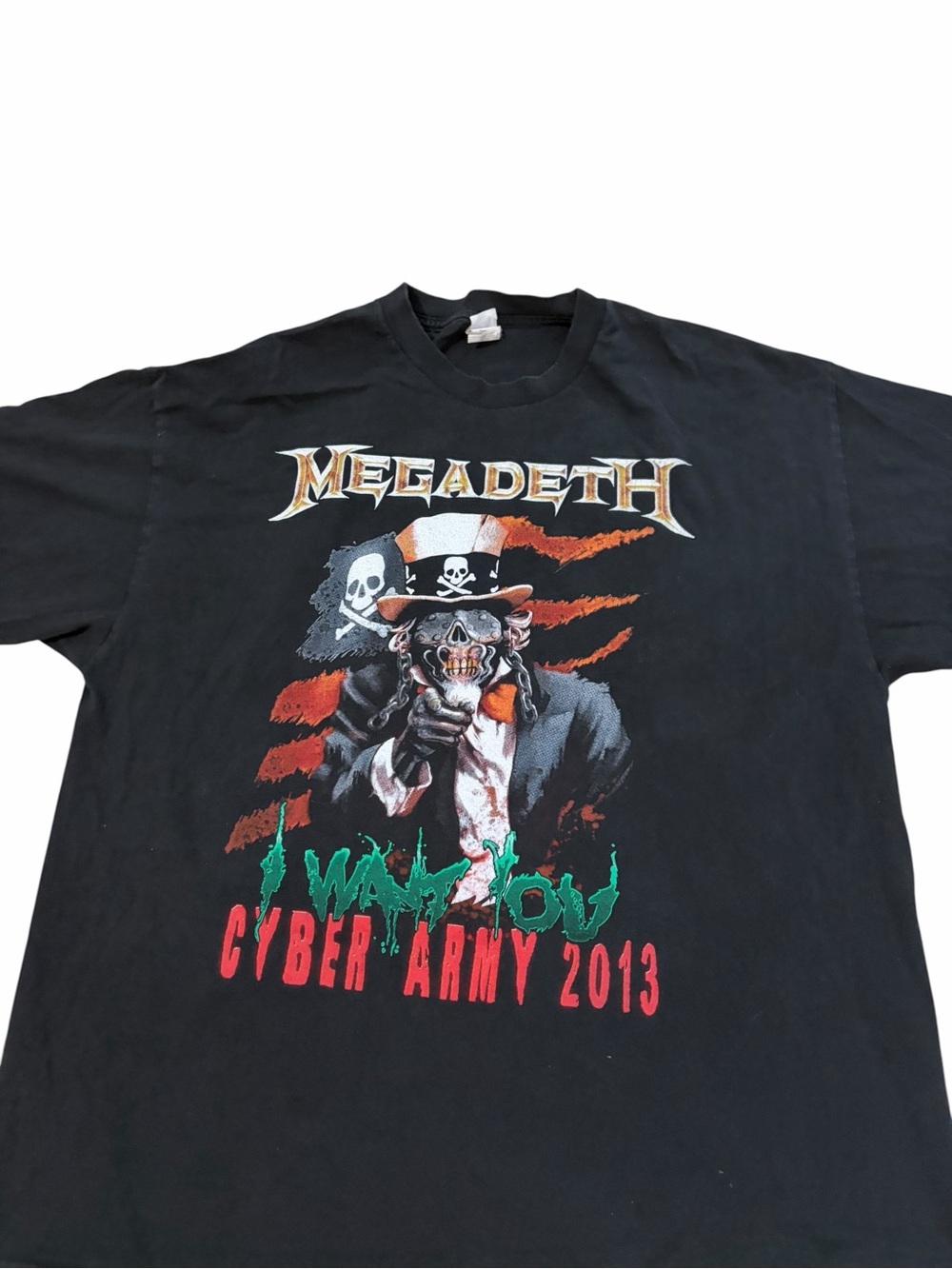 Megadeth Cyber Army I Want You 2013 Shirt Men’s 2XL Black Skull Heavy Metal